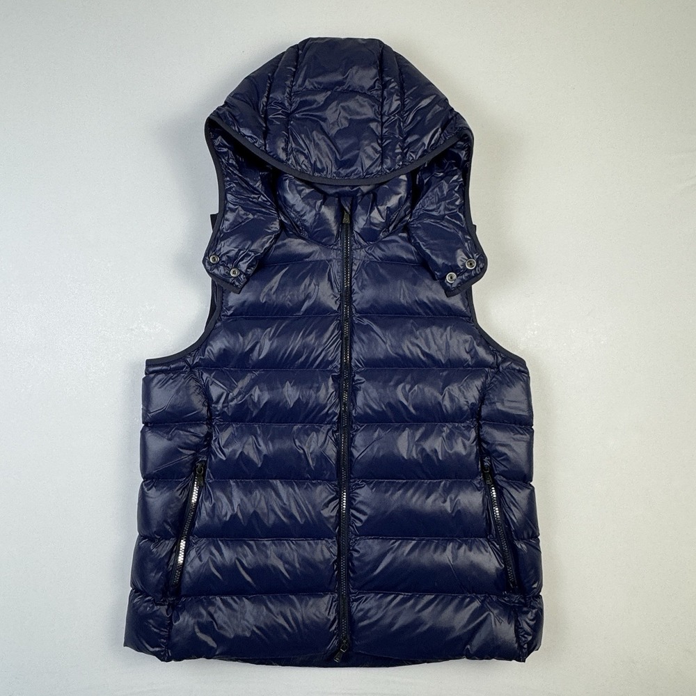 Peter Millar Womens Large Golf Chiron Hooded Vest Navy‎ Blue Detachable Hood Zip
